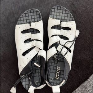 ECCO Off-White Sandals with Dark Soles